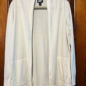 Petite Lands' End Open-Front Long Cardigan Sweater,